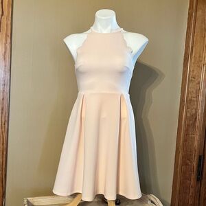 Elegant Light Pink Halter Dress Sz Small